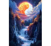 Jigsaw Puzzles for Adults 4000 Pieces,Yin-Yang Moon Waterfall puzzles for adults,Classic Educational Games DIY Handwork Puzzle for Home Decor Gift