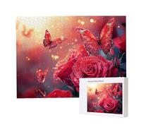 Jigsaw Puzzles for Adults 4000, Puzzle for Adults, Challenging Puzzle Educational Games, Puzzles Game for The Whole for Women, Gifts for Men, Home Decoration, Theme:（Butterfly Red Rose) z-311