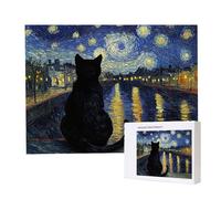 Jigsaw Puzzles for Adults 4000, Puzzle for Adults, Challenging Puzzle Educational Games, Puzzles Game for The Whole for Women, Gifts for Men, Home Decoration, Theme:（Black Cat Starry Sky) z-279