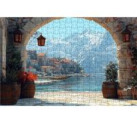 Jigsaw Puzzles for Adults 4000 Sea View 4000 Piece Jigsaw Puzzles for Adults, Challenging Puzzle Educational Game for The Whole for Women Gifts for Men Room Decor Small Town 56x36 Inch RXPT-11152