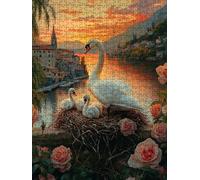 Jigsaw Puzzles for Adults 4000, Sunset Swan 4000 Piece Jigsaw Puzzles for Adults, Challenging Puzzle Games, Classic Jigsaws, Impossible de Assemble Handmade Decorative, Fun Family Activities BXHZW0893