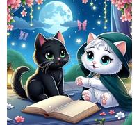 Jigsaw Puzzles for Adults 48, Moon Animal Cat Puzzle for Adults, Memory Games, Logic Puzzles, Impossible Hard Challenge, Relaxation, Puzzle 48 Pieces