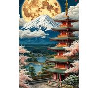 Jigsaw Puzzles for Adults 50, Challenge High Difficulty, Educational Game Decompression Jigsaw Puzzle, Moon Mountains Towers Puzzle 50 Pieces