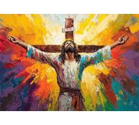 Jigsaw Puzzles for Adults 50 Piece Colorful Jesus Challenge Impossible Premium Sustainable Jigsaws, Exercise the Memory of Brain Encourage Feelings Between Each Whole for Women/Men Gift 15x10cm R-2