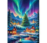Jigsaw Puzzles for Adults 50 Winter Aurora Landscape, Puzzle Games, Impossible Puzzle, Puzzles for Adults 50 Pieces for Wall Decoration and Gifts, 13.8 x 9.8 inch