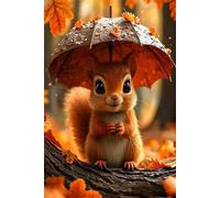 Jigsaw Puzzles for Adults 500, Autumn Squirrel Puzzle, Challenging Puzzles, Perfect for Relaxation, Creativity & Gift Giving 500 Piece Puzzle Games for Adults