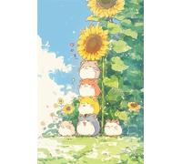 Jigsaw Puzzles for Adults 500, Cartoon Hamster Sunflower Puzzle, Challenging Puzzles, Perfect for Relaxation, Creativity & Gift Giving 500 Piece Puzzle Games for Adults