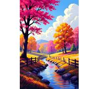 Jigsaw Puzzles for Adults 500, Challenge High Difficulty, Educational Game Decompression Jigsaw Puzzle, Tree River Scenery Puzzle 500 Pieces