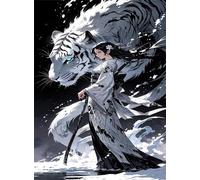 Jigsaw Puzzles for Adults 500, Challenge High Difficulty, Educational Game Decompression Jigsaw Puzzle, Animal Tiger Girl Puzzle 500 Pieces