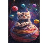 Jigsaw Puzzles for Adults 500, Challenge High Difficulty, Educational Game Decompression Jigsaw Puzzle, Fantasy Space Cat Puzzle 500 Pieces