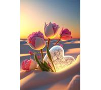 Jigsaw Puzzles for Adults 500 Challenging Puzzle Games Impossible Puzzle Pink Rose Heart Puzzles 500 Pieces