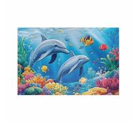 Jigsaw Puzzles for Adults 500 Dolphin Coral Puzzle Impossible Hard Difficult Challenging Puzzle for Adults 500 Piece Puzzle Games 20.5 x 15 inch