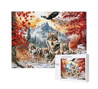 Jigsaw Puzzles for Adults 500 Eagle Wolf, 500 Piece Jigsaw Puzzles for Adults, Educational Game Jigsaw Puzzle 20.8x14.8in Suitable for Decompression and Wall Decor, Puzzle Gifts x-457