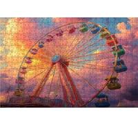Jigsaw Puzzles for Adults 500 Ferris Wheel 500 Piece Jigsaw Puzzles for Adults, Challenging Puzzle Educational Game for The Whole for Women Gifts for Men Wall Art Room Decor Sunset 20x16 In RXPT-155