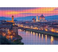 Jigsaw Puzzles for Adults 500 Florence 500 Piece Jigsaw Puzzles for Adults Challenging Puzzle Educational Game for The Whole for Women Gifts for Men Wall Art Room Decor Night View 20x16 Inch RXPT-7373