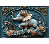 Jigsaw Puzzles for Adults 500 Flower 500 Piece Jigsaw Puzzles for Adults, Challenging Puzzle Educational Game for The Whole for Women Gifts for Men Wall Art Room Decor Elephant 20 x 16 in RXPT-10029
