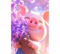 Jigsaw Puzzles for Adults 500, Flower Animal Pig Puzzles for Adults, Challenging Puzzle Games, Difficult Puzzle 500 Pieces