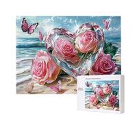 Jigsaw Puzzles for Adults 500 Heart Shape Rose, 500 Piece Jigsaw Puzzles for Adults, Educational Game Jigsaw Puzzle 20.8x14.8in Suitable for Decompression and Wall Decor, Puzzle Gifts x-838