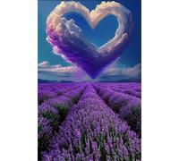 Jigsaw Puzzles for Adults 500 Lavender Heart Puzzle Impossible Hard Difficult Challenging Puzzle for Adults 500 Piece Puzzle Games 20.5 x 15 inch