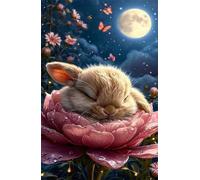 Jigsaw Puzzles for Adults 500, Moon Rabbit Flower Puzzle, Challenging Puzzles, Perfect for Relaxation, Creativity & Gift Giving 500 Piece Puzzle Games for Adults