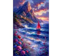 Jigsaw Puzzles for Adults 500, Mountains Waves Flowers Puzzle, Challenging Puzzles, Perfect for Relaxation, Creativity & Gift Giving 500 Piece Puzzle Games for Adults