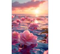 Jigsaw Puzzles for Adults 500, Ocean Pink Flowers Puzzle, Challenging Puzzles, Perfect for Relaxation, Creativity & Gift Giving 500 Piece Puzzle Games for Adults