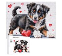 Jigsaw Puzzles for Adults 500 PCS Adorable Puppy with Hearts Jigsaw Relaxing Games Analysis And Logic Unique Birthday And Xmas Gifts 500 PCS