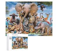 Jigsaw Puzzles for Adults 500 PCS African Safari Animal Collage Puzzle for Adults Relax Games Difficult Hard Gifts for Friends And Family 500 PCS