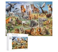 Jigsaw Puzzles for Adults 500 PCS African Wildlife Gathering Jigsaws for Adults Fun Games Perfect Decoration Challenging To Complete 500 PCS