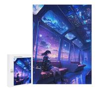 Jigsaw Puzzles for Adults 500 PCS Anime Girl on A Starry Train Puzzle For Teenagerss But Fun And Humorous Wishlist with Santa Claus Unique Birthday And Xmas Gifts 500 PCS