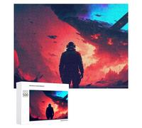 Jigsaw Puzzles for Adults 500 PCS Astronaut Faces Burning Spaceship Jigsaw Relaxing Games Analysis And Logic Unique Birthday And Xmas Gifts 500 PCS