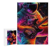 Jigsaw Puzzles for Adults 500 PCS Astronaut Guitarist in Space Jigsaw Relaxing Games Analysis And Logic Unique Birthday And Xmas Gifts 500 PCS