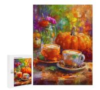 Jigsaw Puzzles for Adults 500 PCS Autumn Pumpkin Latte Art Puzzles for Teenagers Precision Cutting Difficult And Challenge Birthday And Unique Gifts 500 PCS