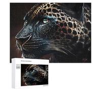 Jigsaw Puzzles for Adults 500 PCS Black Panther Portrait Majestic Strength Jigsaws for Adults Fun Games Perfect Decoration Challenging To Complete 500 PCS