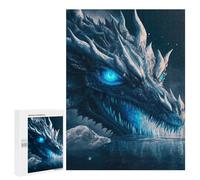 Jigsaw Puzzles for Adults 500 PCS Blue Ice Dragon Portrait Jigsaw Puzzle Family Game But Fun And Humorous Birthday Present, Gifts, 500 PCS