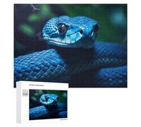 Jigsaw Puzzles for Adults 500 PCS Blue Serpent in Shadows Jigsaw Relaxing Games Analysis And Logic Unique Birthday And Xmas Gifts 500 PCS
