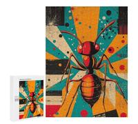 Jigsaw Puzzles for Adults 500 PCS Bold Geometric Ant Print Unique Insect Art for Modern Homes Ant Illustration Adult Jigsaw Puzzle Relax Games Wall Decoration Gifts for Friends And Family 500 PCS
