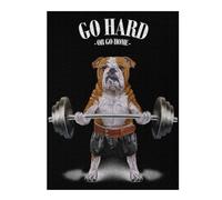 Jigsaw Puzzles for Adults 500 PCS Bulldog Weightlifting Jigsaw Puzzle Toy Wall Decor Analysis And Logic Challenging To Complete 500 PCS
