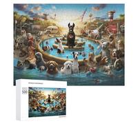 Jigsaw Puzzles for Adults 500 PCS Canine Carnival A Dog's Delightful Day Out! Jigsaws for Adults Fun Games Perfect Decoration Challenging To Complete 500 PCS