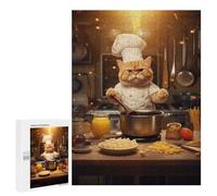 Jigsaw Puzzles for Adults 500 PCS Cat Cooking Kitchen Funny Jigsaws for Adults Relax Games Presents for Women Gifts for Friends And Family 500 PCS
