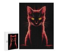 Jigsaw Puzzles for Adults 500 PCS Cat Fire Cat Jigsaws for Adults Relax Games Presents for Women Gifts for Friends And Family 500 PCS