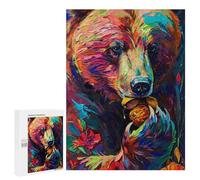 Jigsaw Puzzles for Adults 500 PCS Colorful Abstract Bear Painting Puzzles for Teenagers Precision Cutting Difficult And Challenge Birthday And Unique Gifts 500 PCS
