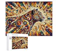 Jigsaw Puzzles for Adults 500 PCS Colorful Abstract Tiger Artwork Jigsaws for Adults Fun Games Perfect Decoration Challenging To Complete 500 PCS