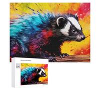 Jigsaw Puzzles for Adults 500 PCS Colorful Badger Artwork Puzzle for Adults Relax Games Difficult Hard Gifts for Friends And Family 500 PCS