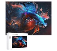 Jigsaw Puzzles for Adults 500 PCS Colorful Betta Fish Dance Puzzle for Adults Relax Games Difficult Hard Gifts for Friends And Family 500 PCS