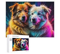 Jigsaw Puzzles for Adults 500 PCS Colorful Dogs Friendship Puzzle for Adults Relax Games Difficult Hard Gifts for Friends And Family 500 PCS