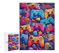 Jigsaw Puzzles for Adults 500 PCS Colorful Gaming Controllers-21 Jigsaw Relaxing Games Analysis And Logic Unique Birthday And Xmas Gifts 500 PCS