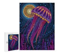 Jigsaw Puzzles for Adults 500 PCS Colorful Jellyfish Art Print-2 Jigsaw Puzzles for Teenagers Improve Memory Train Your Brain And Hands Stress Reduction Gifts 500 PCS