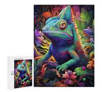 Jigsaw Puzzles for Adults 500 PCS Colorful Lizard in Fantasy Forest Puzzle for Adults Relax Games Difficult Hard Gifts for Friends And Family 500 PCS