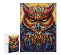 Jigsaw Puzzles for Adults 500 PCS Colorful Mystical Owl Artwork Jigsaw Relaxing Games Analysis And Logic Unique Birthday And Xmas Gifts 500 PCS